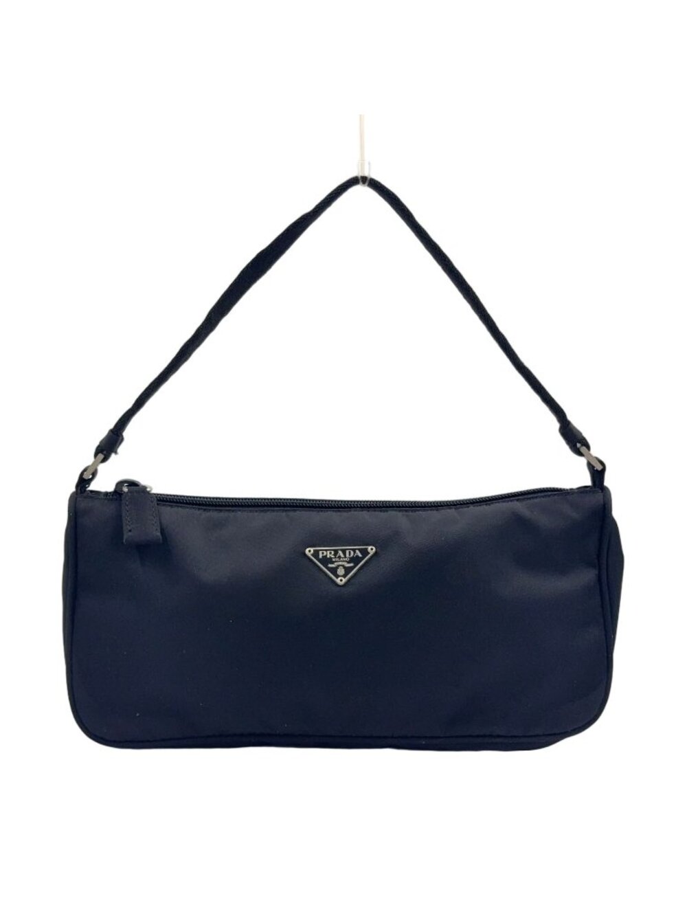 Prada Tessuto Nylon Black Mini Handbag Silver
